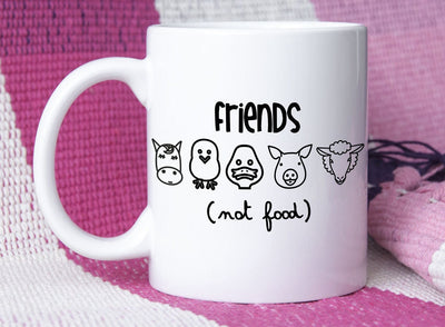 Taza "Los animales son Amigos no comida"