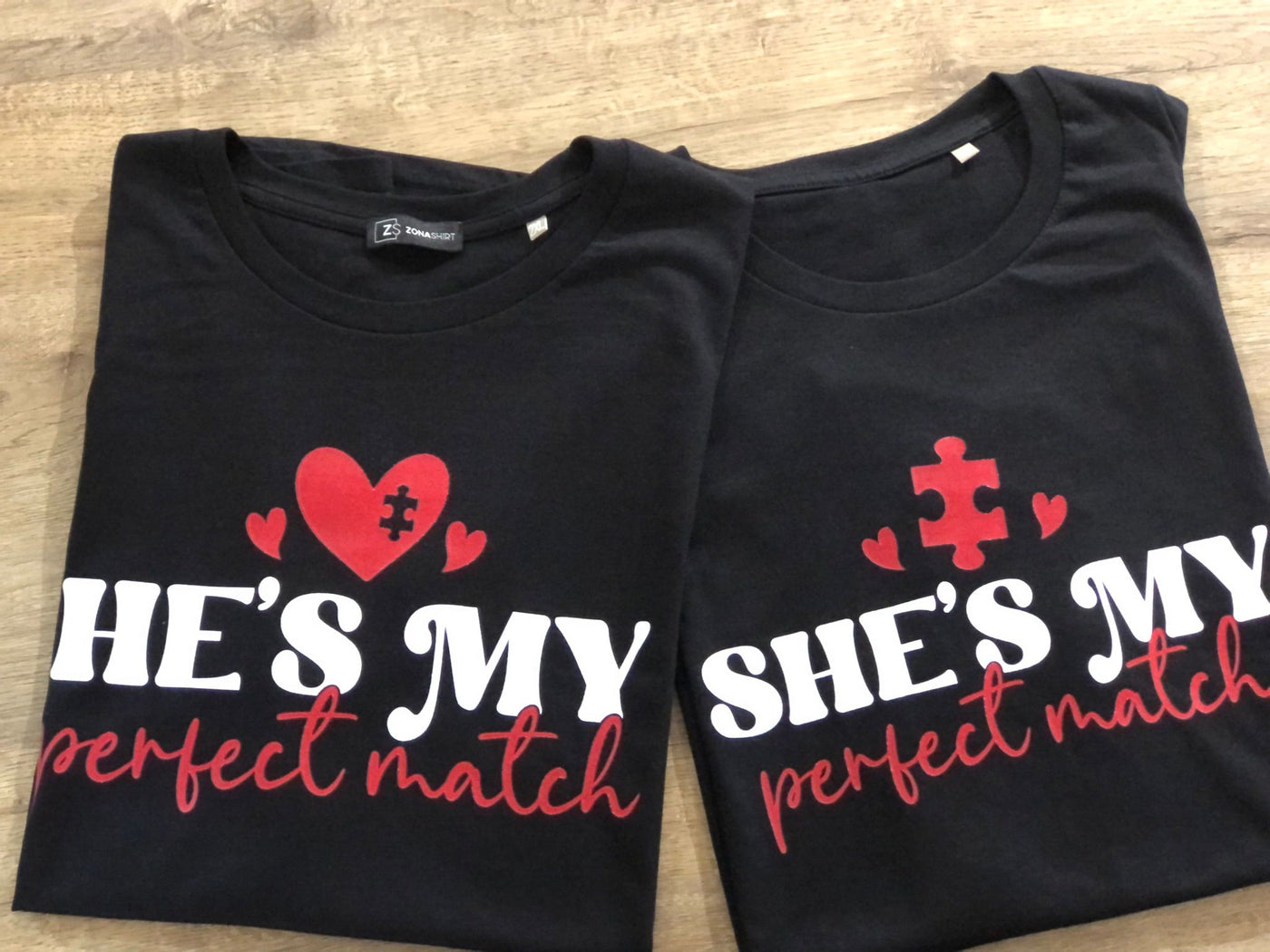 Camiseta para parejas "Perfect Match"