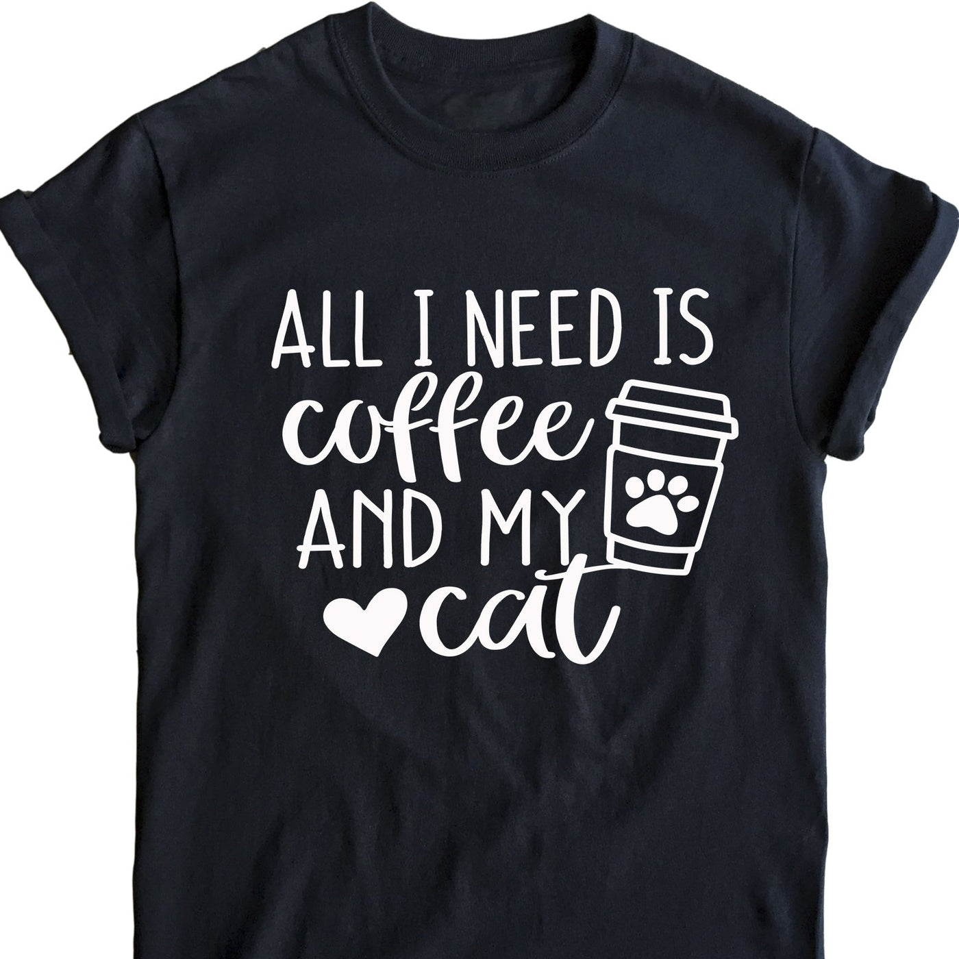 Camiseta All I need is coffee and my cat