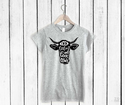 Camiseta diseño vegano Keep calm and love cows