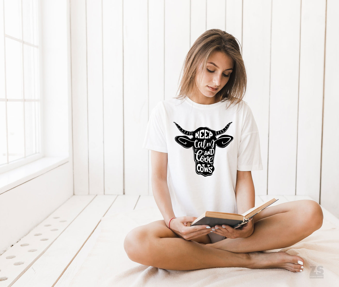 Camiseta diseño vegano Keep calm and love cows