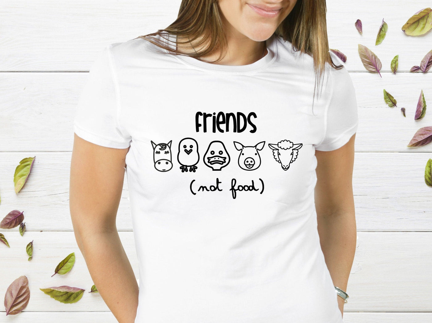 rotación Copiar Instituto Camiseta Friends not food – zonashirt