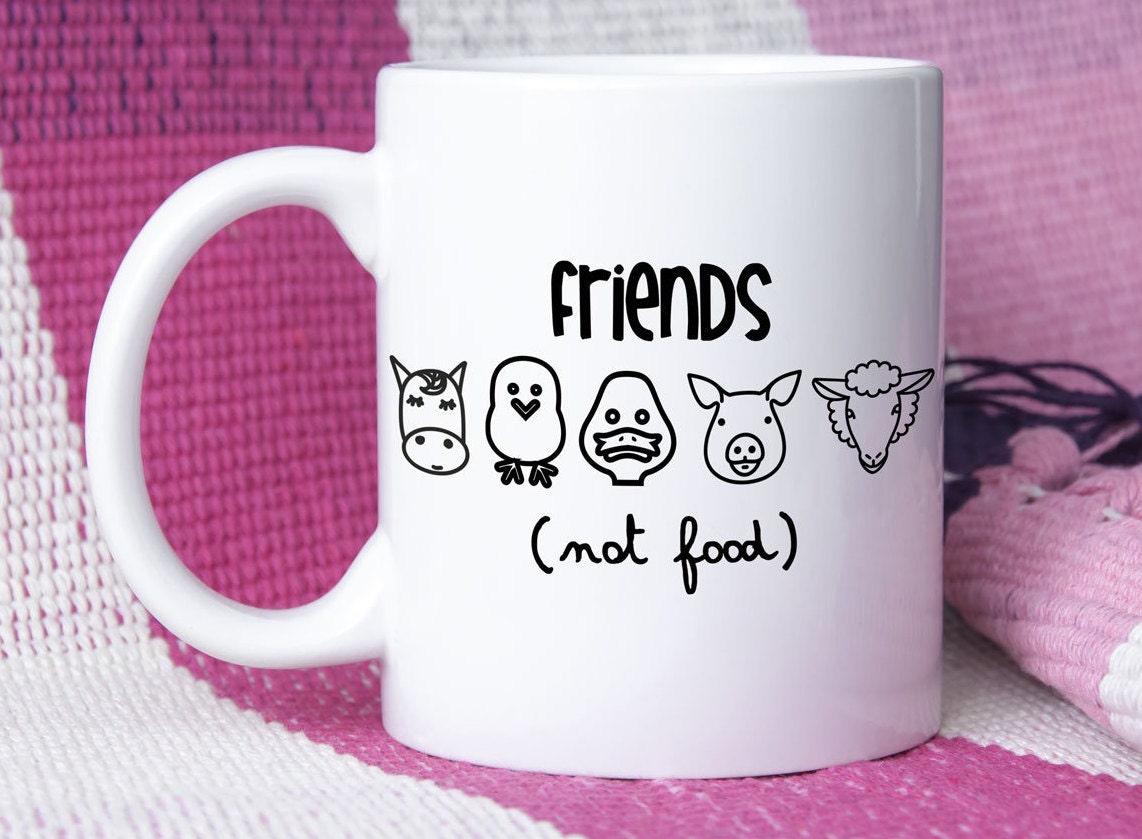 Taza "Los animales son Amigos no comida"