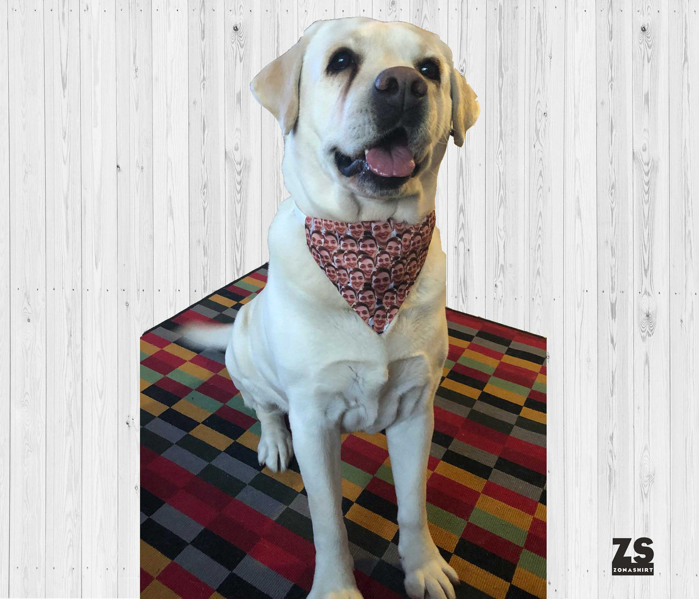 Cara del dueño del pañuelo de perro personalizado, pañuelo de perro personalizado para mascotas, Ponga su cara en el pañuelo de su mascota
