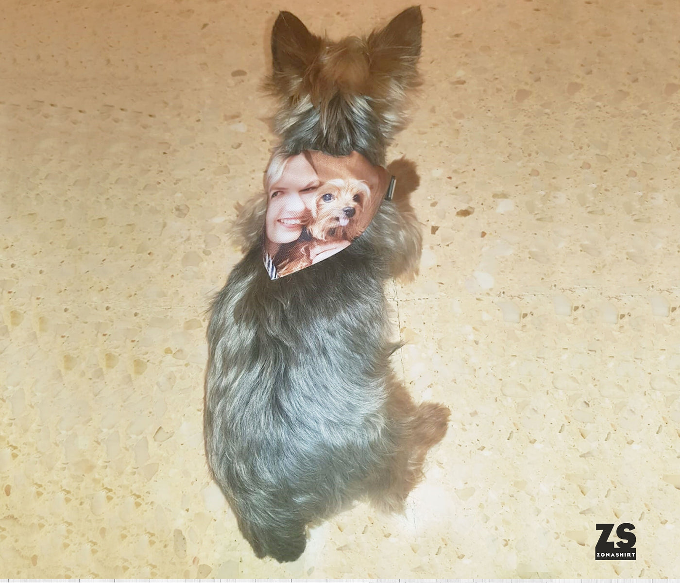 Cara del dueño del pañuelo de perro personalizado, pañuelo de perro personalizado para mascotas, Ponga su cara en el pañuelo de su mascota