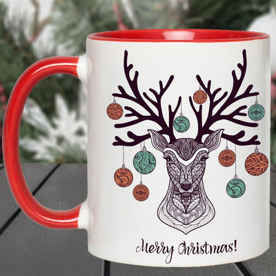 Taza roja de Navidad, taza de Rodolfo, decoración de Navidad, regalo de Navidad, decoración para la mesa de Navidad